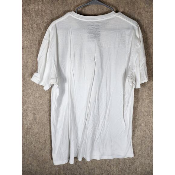 VOLCOM Men's White Blue Logo 100% Cotton Skater Beach Short Sleeve T-Shirt SZ XL - Picture 2 of 7